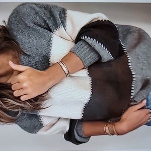 Oversized Colorblock Casual Sweater